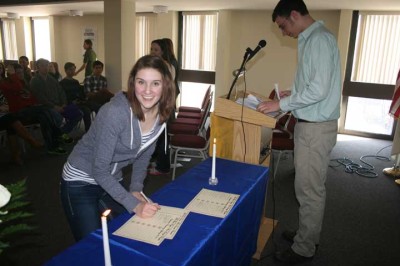Students inducted into Phi Theta Kappa