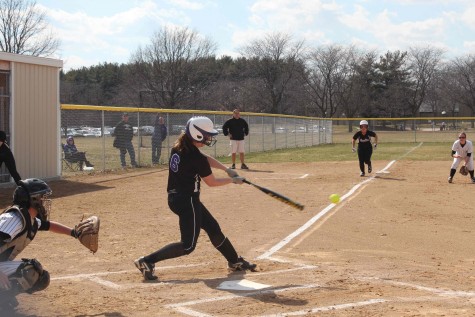 IVCC Lady Eagles catcher Chrissy Pond takes an at bat during the game against Black Hawk College on March 31. The Lady Eagles would win both games of the doubleheader.