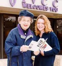 Mary Weeg (left) is pictured with a student at IVCC homecoming in 1999, the college’s 75th anniversary.