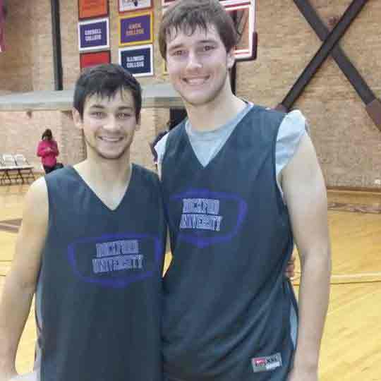 Former IVCC teammates Ross Arteaga (left) and Trae Blumhorst play on together for Rockford University.