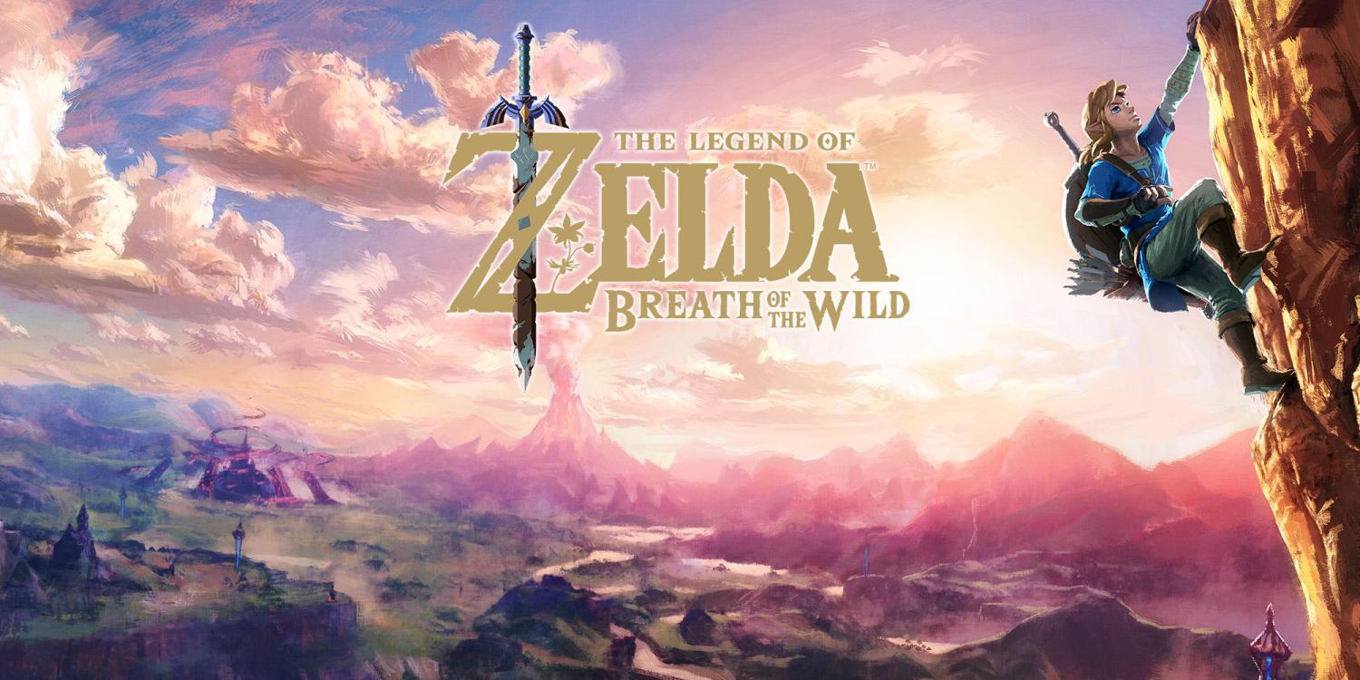 This photo presents the primary packaging artwork used by Nintendo for Zelda: Breath of the Wild. It depicts Link overlooking Hyrule’s landscape.