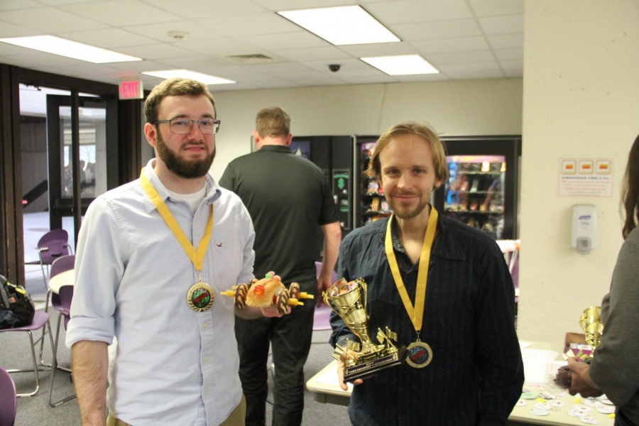 Entirely edible
Ben Ross and Lewis Habben (top photo), CAD students, won first place in the speed competition during the Feb. 28 Edible Car Contest in the IVCC cafeteria. 