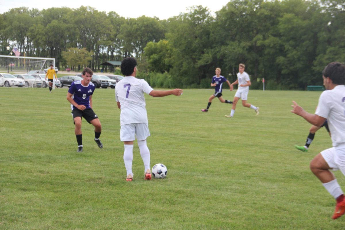 IV Leader photo
On the Pitch
Freshman Angel Lemus looking to set up a pass along the sidelines during the Eagles’ soccer match vs. Joliet on Aug. 27. The Eagles dropped the contest 4-1.
