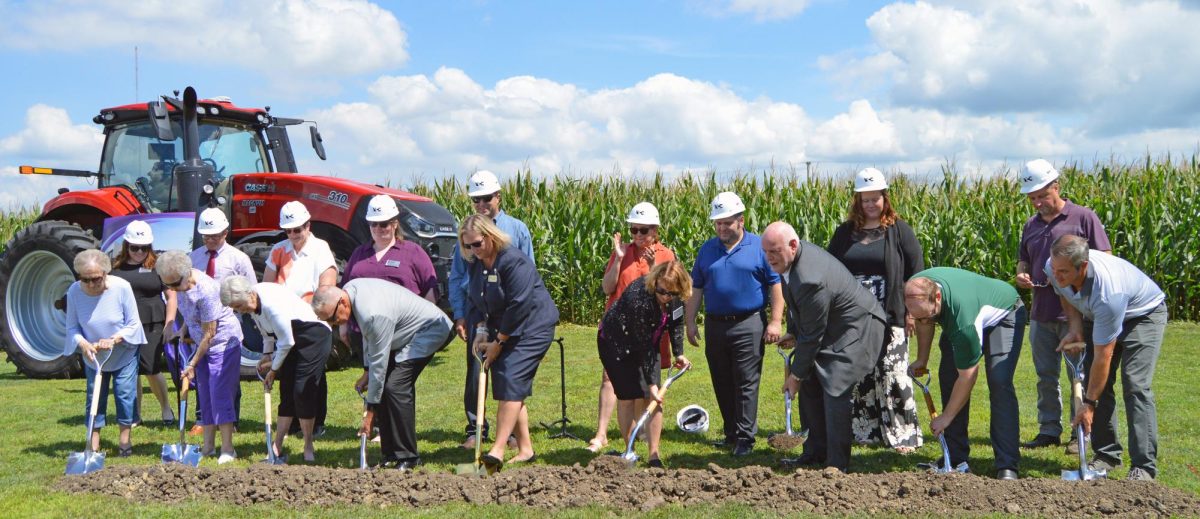 College officials break ground for the new ag building.