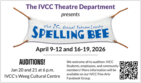 IVCC's Theatre Department will present "Spelling Bee" in April 2026.