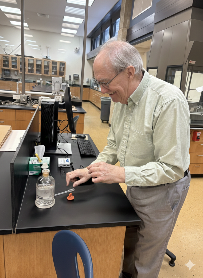 Larry Ault, who is retiring this year after 25 years at IVCC, works in the physical science lab. Ault’s teaching career has spanned 41 years.